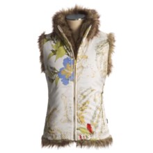 Obermeyer Vixen Vest - Reversible, Insulated (For Women) in Floral Print R/ Faux Fur - Closeouts