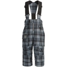 Obermeyer Volt Plaid Suspender Snow Pants - Insulated (For Little Boys) in 01 Slate Flannel Plaid - Closeouts