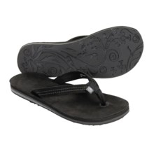 Ocean Minded Moka Sandals - Nubuck-Recycled Materials, Flip-Flops (For Women) in Black - Closeouts