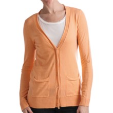 Odeon by Belford Cotton Cardigan Sweater (For Women) in Nectarine - Closeouts