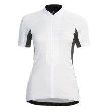 Odlo Zoom Cycling Jersey - UPF 30+, Zip Neck, Short Sleeve (For Women) in White/Black - Closeouts