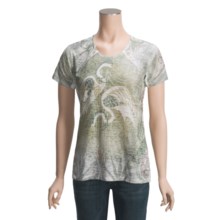 Ojai Burnout T-Shirt - Short Sleeve (For Women) in Sage Cranes - Closeouts