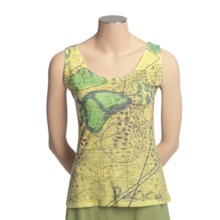 Ojai Burnout Urban Tank Top - Scoop Neck (For Women) in Citron Peace - Closeouts