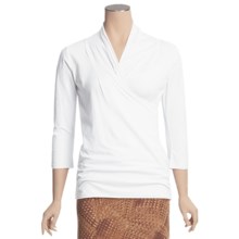 Ojai Tie-Dye Wrap Shirt - Long Sleeve (For Women) in White - Closeouts
