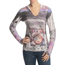 Ojai Waffle Hooded Shirt - Long Sleeve (For Women) in Black Self Image - Closeouts