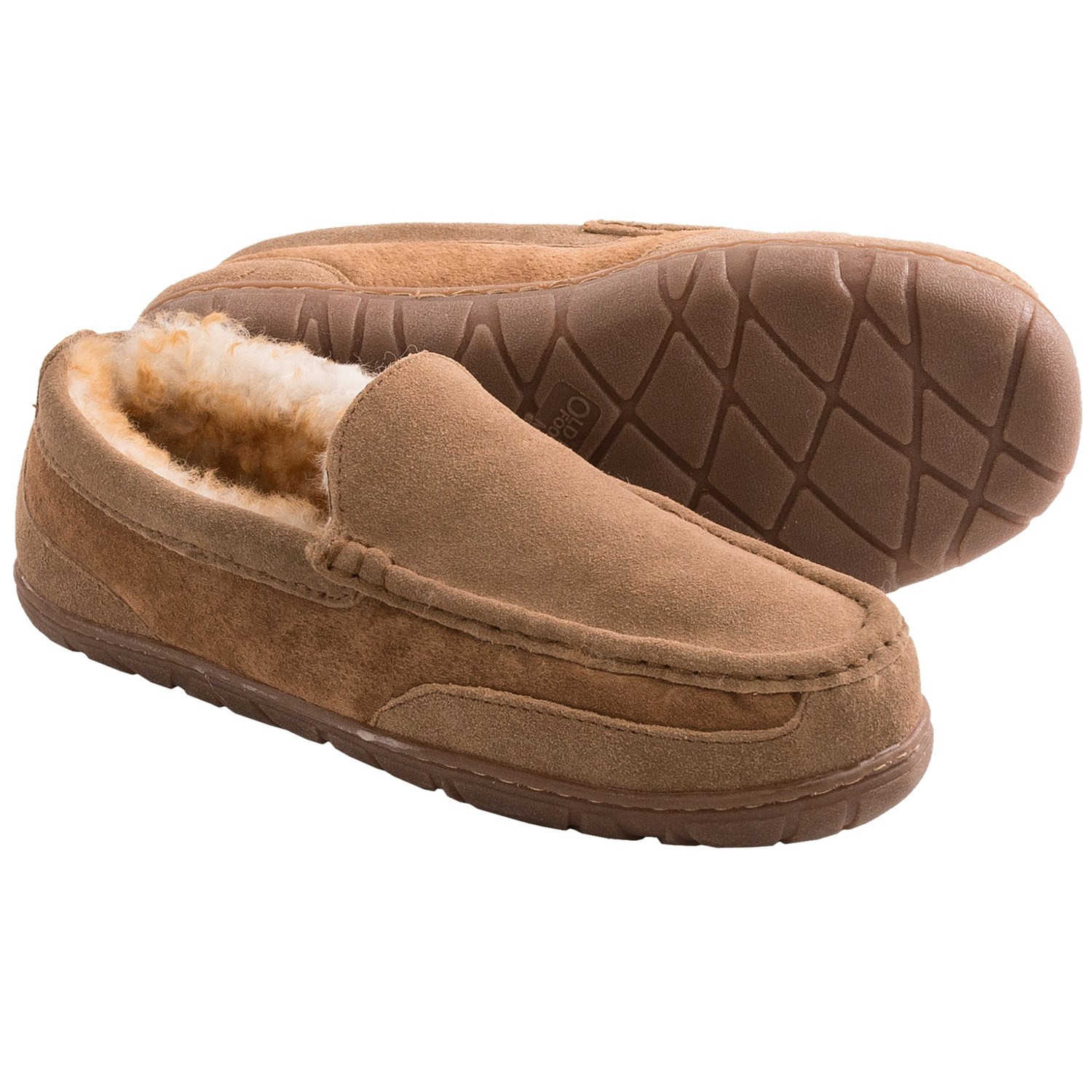 mens tan sheepskin slippers