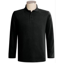 Oleg Cassini Ottoman Polo Shirt - Silk-Cotton, Long Sleeve (For Men) in Black - 2nds