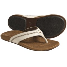 OluKai Haiku Sandals - Leather (For Women) in Off White/Toffee - Closeouts