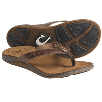 OluKai Kumu Thong Sandals - Leather (For Women) in Java/Summer