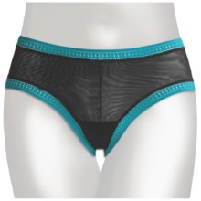 OnGossamer Mesh Hip Underwear - Low Rise, Boy Shorts (For Women) in Black/Turquoise W/Caicos - Closeouts