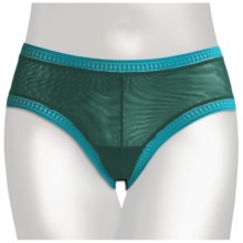 OnGossamer Mesh Hip Underwear - Low Rise, Boy Shorts (For Women) in Rainforest/Turquoise W/Caicos - Closeouts