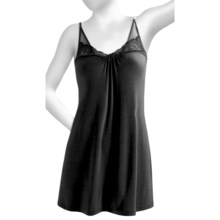 OnGossamer Whisper Knit Nightie - Luxe Lace, Shoulder Strap (For Women) in Black - Closeouts