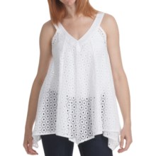 Options by August Silk Cotton Eyelet Shirt - Sleeveless (For Women) in White - Closeouts