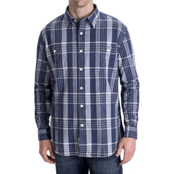 Options Canvas Plaid Shirt - Long Sleeve (For Men) in Canvas Blue