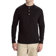 Options Top-Dyed Jersey Henley Shirt - Cotton, Long Sleeve (For Men) in Black - Closeouts