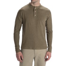 Options Top-Dyed Jersey Henley Shirt - Cotton, Long Sleeve (For Men) in Khaki - Closeouts
