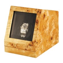 Orbita Prestige Sparta Single Watch Winder in Poplar Burl - Closeouts