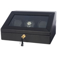 Orbita Siena 3 Programmable Watch Winder - Rotorwind in Black Leather - Closeouts