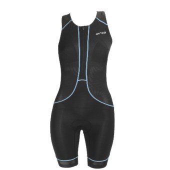 Orca 226 Kompress Tri Race Suit - UPF 50+, Built-In Bra and Chamois (For Women) in Black/Bachelor Button