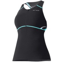 Orca 226 Support Singlet - Built-In Sports Bra (For Women) in Black/Bachelor Button Print - Closeouts