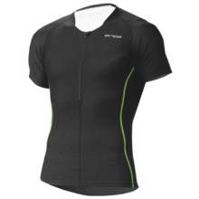Orca 226 Tri Top - UPF 50+, Zip Neck, Short Sleeve (For Men) in Black/Moto Green - Closeouts