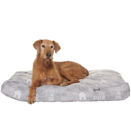 Fringe Orthopedic Mudcloth Dog Bed - 42x30? - LOVE MY DOG TEXT POP MEDIUM GREY ( )
