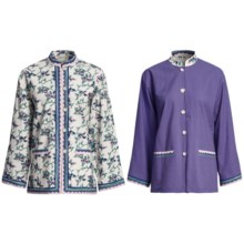 Orvis Cotton Print Jacket - Reversible (For Women) in White Multi R/Purple - Closeouts