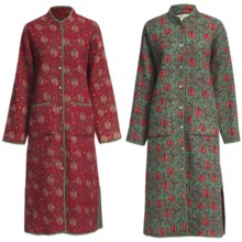 Orvis Cotton Quilted Robe - Cotton, Reversible (For Women) in Red Block Print - Closeouts