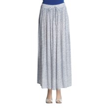 Orvis Crinkle Rayon Skirt (For Women) in White W/Periwinkle Floral Print - Closeouts