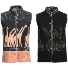 Orvis Hand-Embroidered Vest - Reversible (For Women) in Giraffe/Black - Closeouts