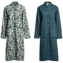 Orvis Quilted Cotton Robe - Reversible (For Women) in Turquoise Multi R/Turquoise - Closeouts