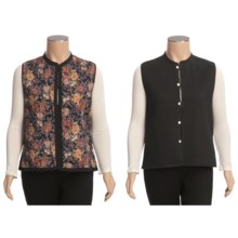 Orvis Quilted Reversible Printed Vest - Cotton (For Women) in Black Multi - Closeouts