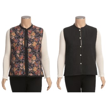 Orvis Quilted Reversible Printed Vest - Cotton (For Women) in Black Multi