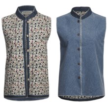 Orvis Reversible Vest (For Women) in Multi Print/Denim - Closeouts