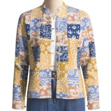 Orvis Trapunto Patchwork Jacket (For Women) in Light Orange/Light Purple/Blue Multi Print - Closeouts