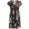 Oscar de la Renta Pink Label Flamenco Nights Nightgown - Puff Short Sleeve (For Women) in Black Print