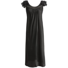 Oscar de la Renta Pink Label Romantic Dreams Nightgown - Short Sleeve (For Women) in Black - Closeouts