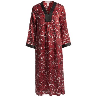 Oscar de la Renta Pink Label Zahara Nights Caftan - Zip Front (For Women) in Red Print
