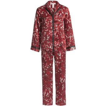 Oscar de la Renta Pink Label Zahara Nights Pajamas - Long Sleeve (For Women) in Red Print