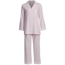Oscar de la Renta Refined Comfort Flannel Pajamas (For Women) in Pink Combo - Closeouts