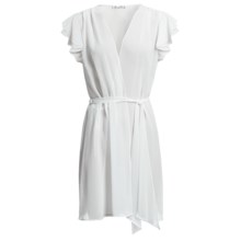 Oscar de la Renta Signature Simply Glamorous Wrap Robe - Short Sleeve (For Women) in Pearl - Closeouts
