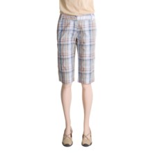 OSO Republic Beah Shorts - Cotton Poplin Plaid (For Women) in Pond - Closeouts