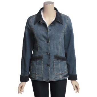 Outback Trading Weekender Jacket - Washed Denim, Corduroy Trim (For Women) in Denim