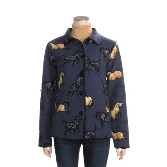 Outback Trading Wild Spirit Fleece Jacket - BUTTON Front (For Women) in Navy