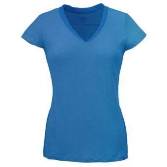 Outdoor Research Essence Duo T-Shirt - UPF 50+, Merino Wool Blend, Short Sleeve (For Women) in Bluebird/Glacier
