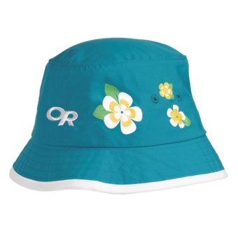 Outdoor Research Solstice Bucket Hat - UPF 30 (For Kids) in Turquoise/White