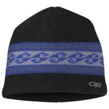 Outdoor Research Totem Beanie Hat - Boiled Wool (For Men and Women) in Black/True Blue - Closeouts