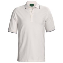 Outer Banks Active Pinpoint Pique Polo Shirt - Short Sleeve (For Men) in White/Navy/Bimini Blue - Closeouts