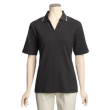Outer Banks Active Pinpoint Pique Polo Shirt - Stretch Cotton, Short Sleeve (For Women) in Black/Chino/Natural - Closeouts