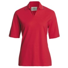 Outer Banks Active Pinpoint Pique Polo Shirt - Stretch Cotton, Short Sleeve (For Women) in Bright Red/Black/White - Closeouts